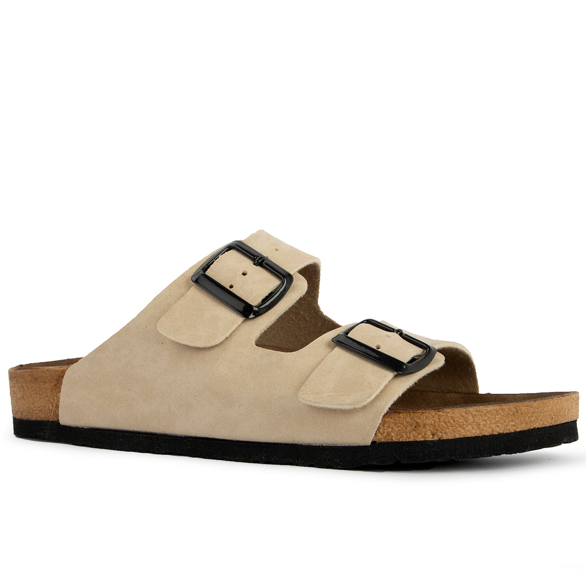 Slazenger Lens Beige Nubuck sliders, view 2