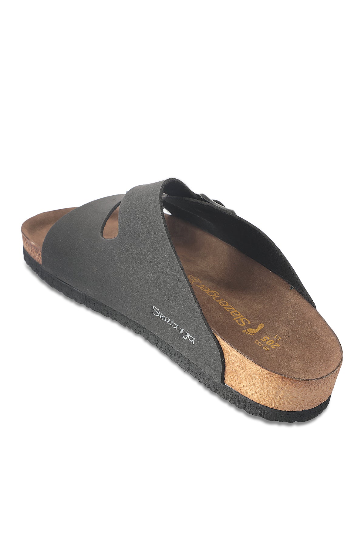 Slazenger Lens Black Nubuck sliders, view 2