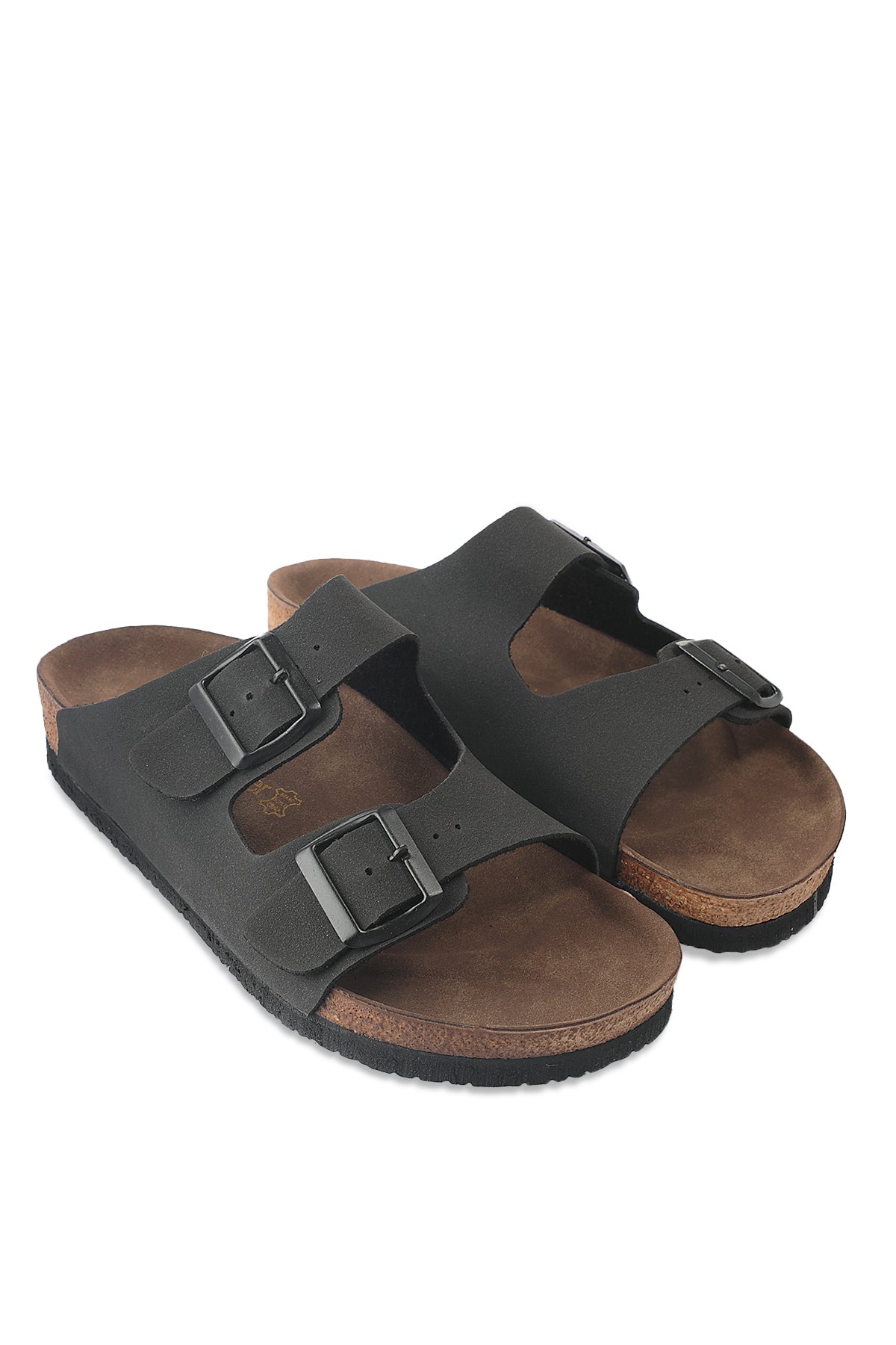 Slazenger Lens Black Nubuck sliders, view 3