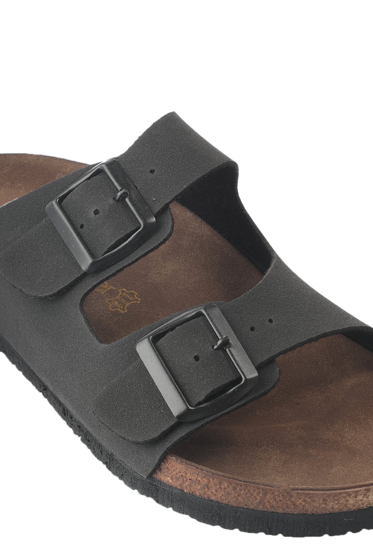 Slazenger Lens Black Nubuck sliders, view 4