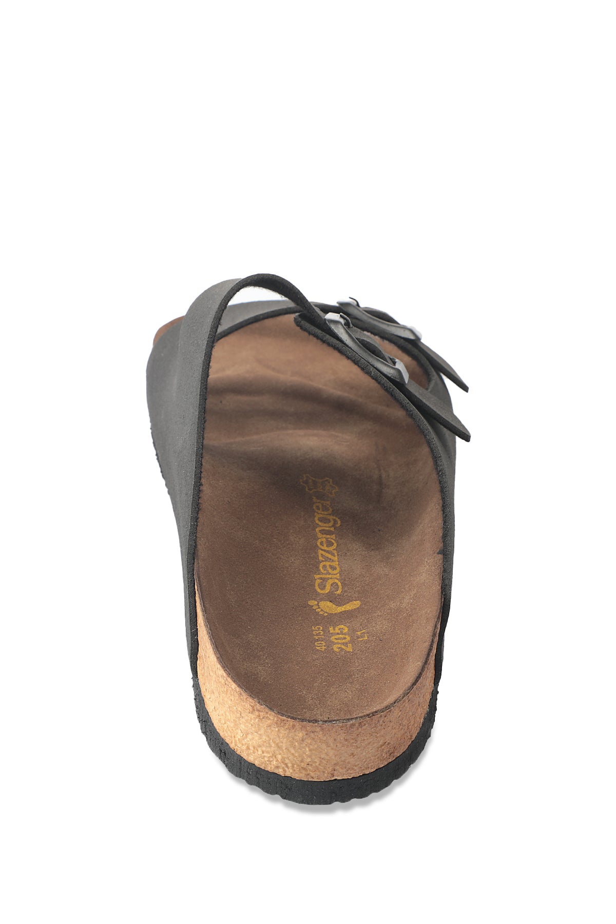 Slazenger Lens Black Nubuck sliders, view 6