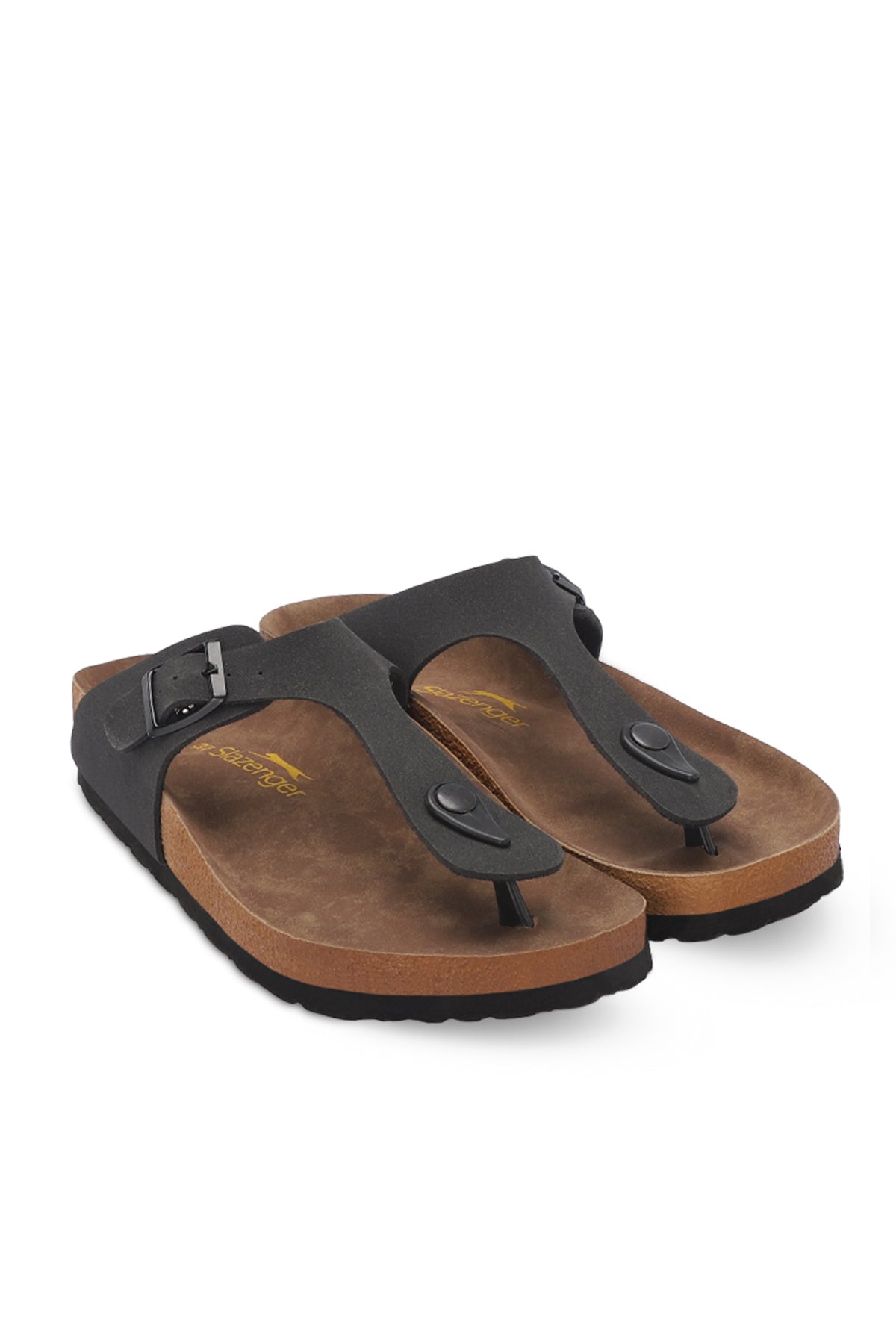 Slazenger Luke Black Nubuck sliders, view 2