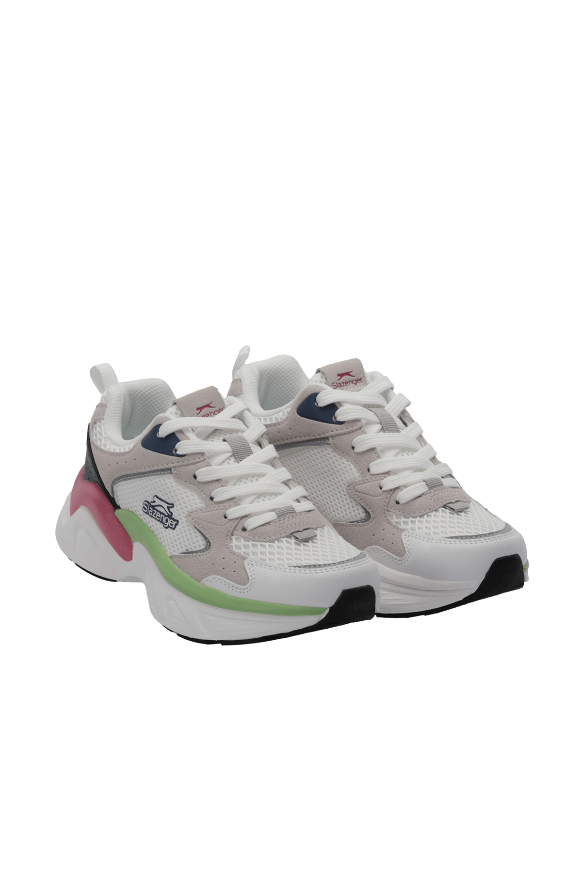 Slazenger Wind sneakers voor dames — Wit / Marineblauw, aanzicht 2