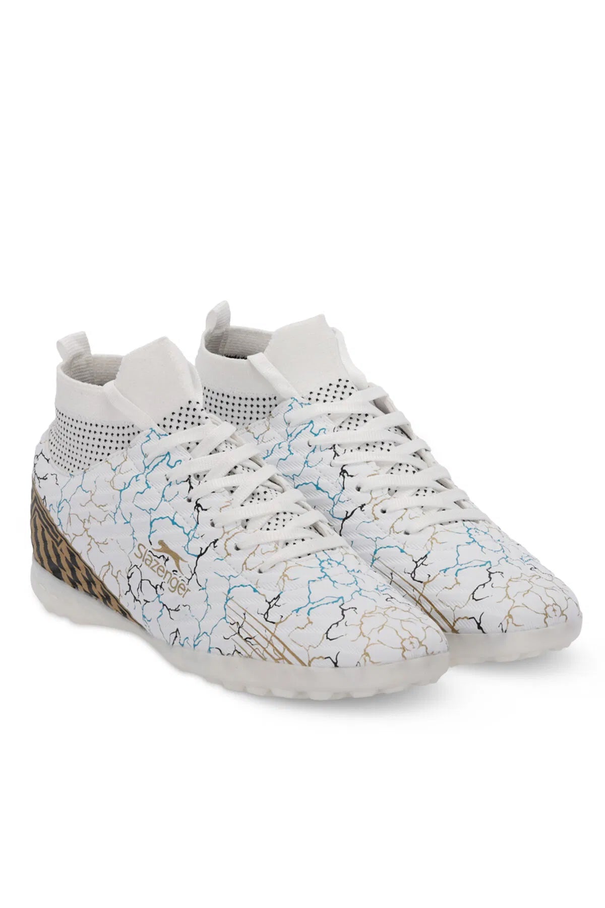 Slazenger Corner White / Blue astroturf football boots, view 2