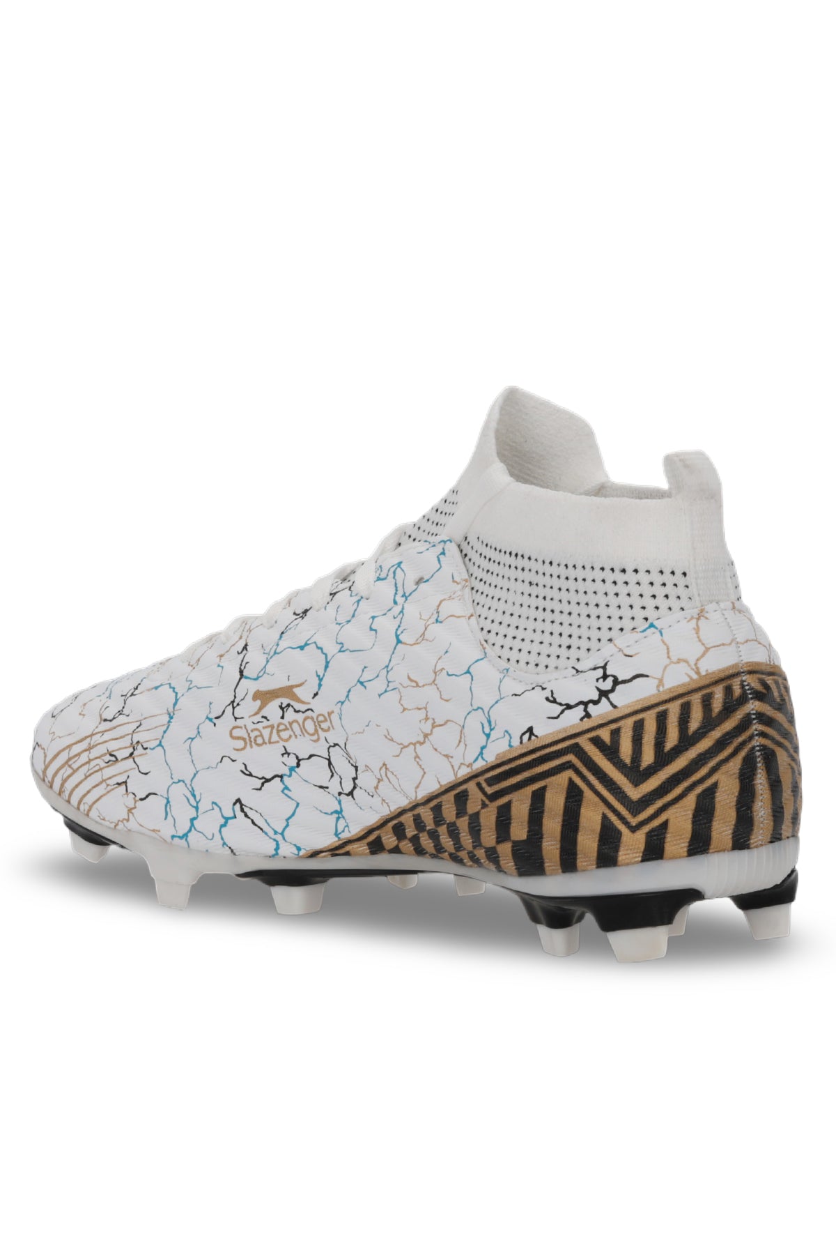 Corner White / Blue firm ground football boots, view 3