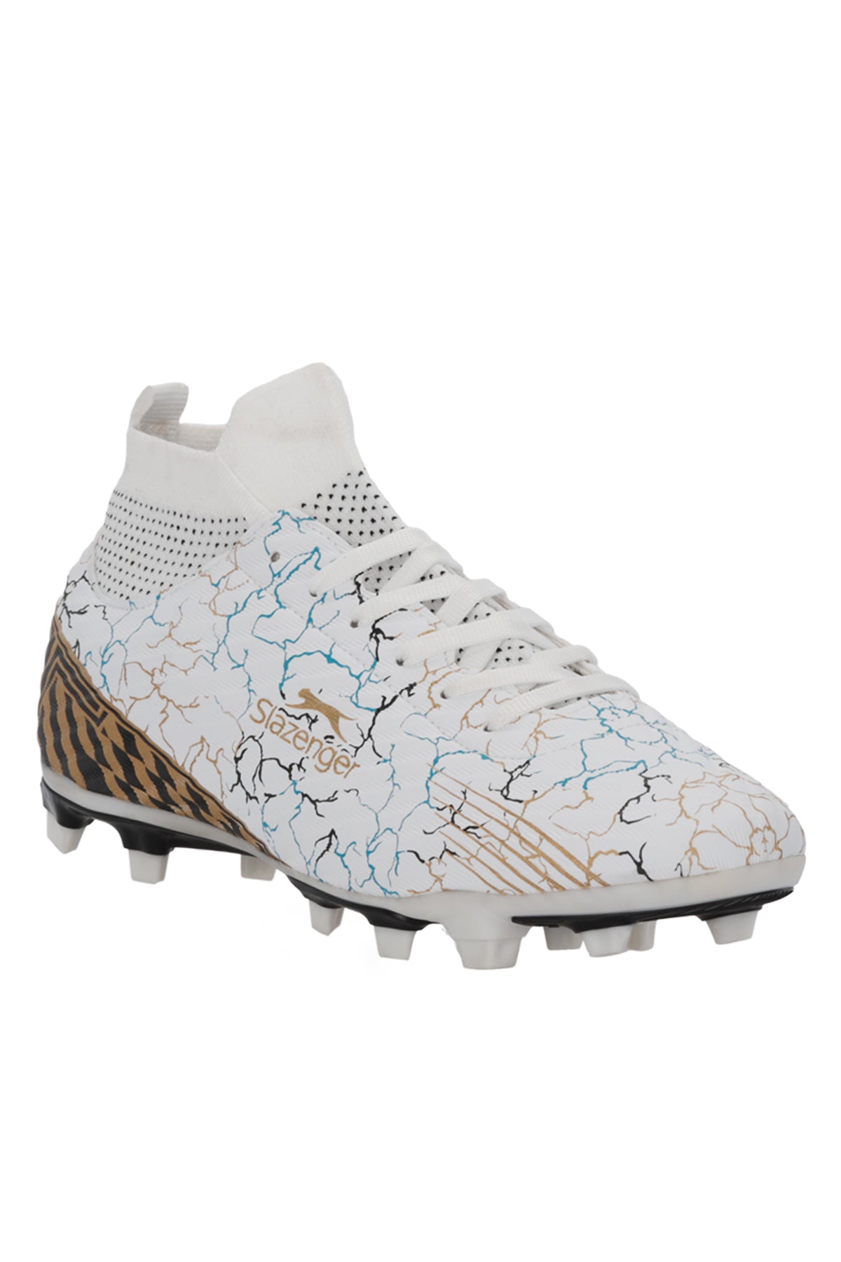 Corner White / Blue firm ground football boots, view 4