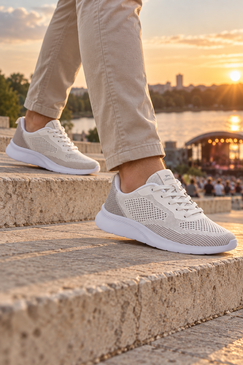 Zapatillas Slazenger Adwoa New — Blanco / Gris (hombre), en los pies