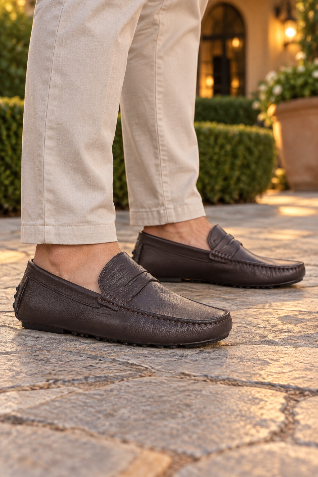 Mocassins Slazenger Montana — Marron (homme), aux pieds