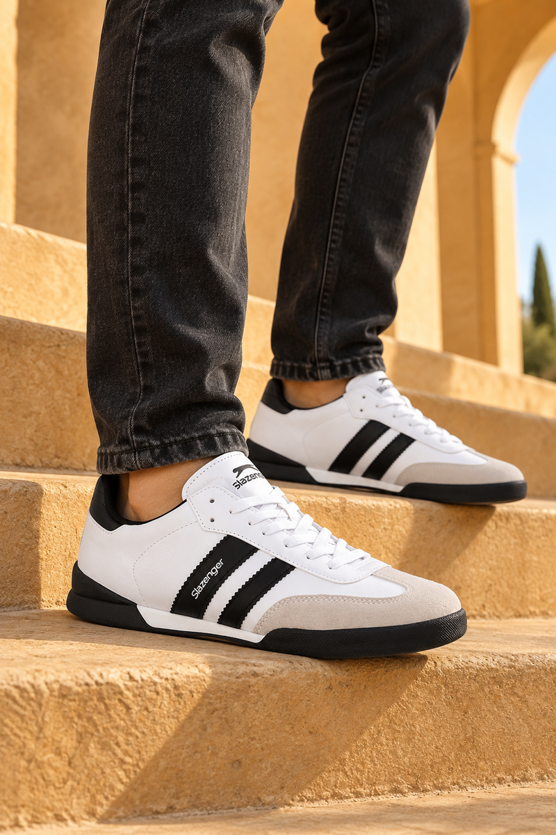Zapatillas Slazenger Dakota — Blanco / Negro (hombre), en los pies
