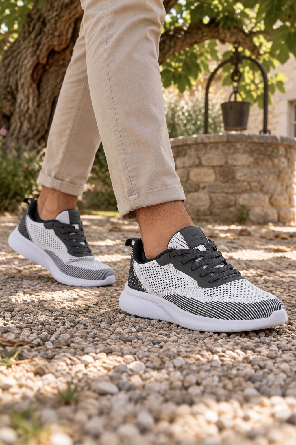 Zapatillas Slazenger Adwoa New — Blanco / Antracita (hombre), en los pies