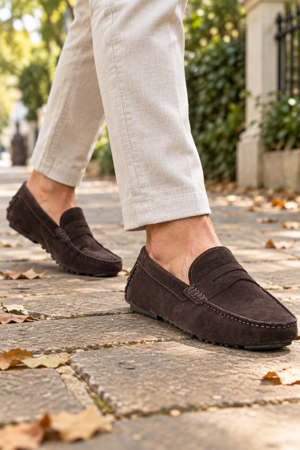 Mocasines Slazenger Montana — Ante marrón (hombre), en los pies