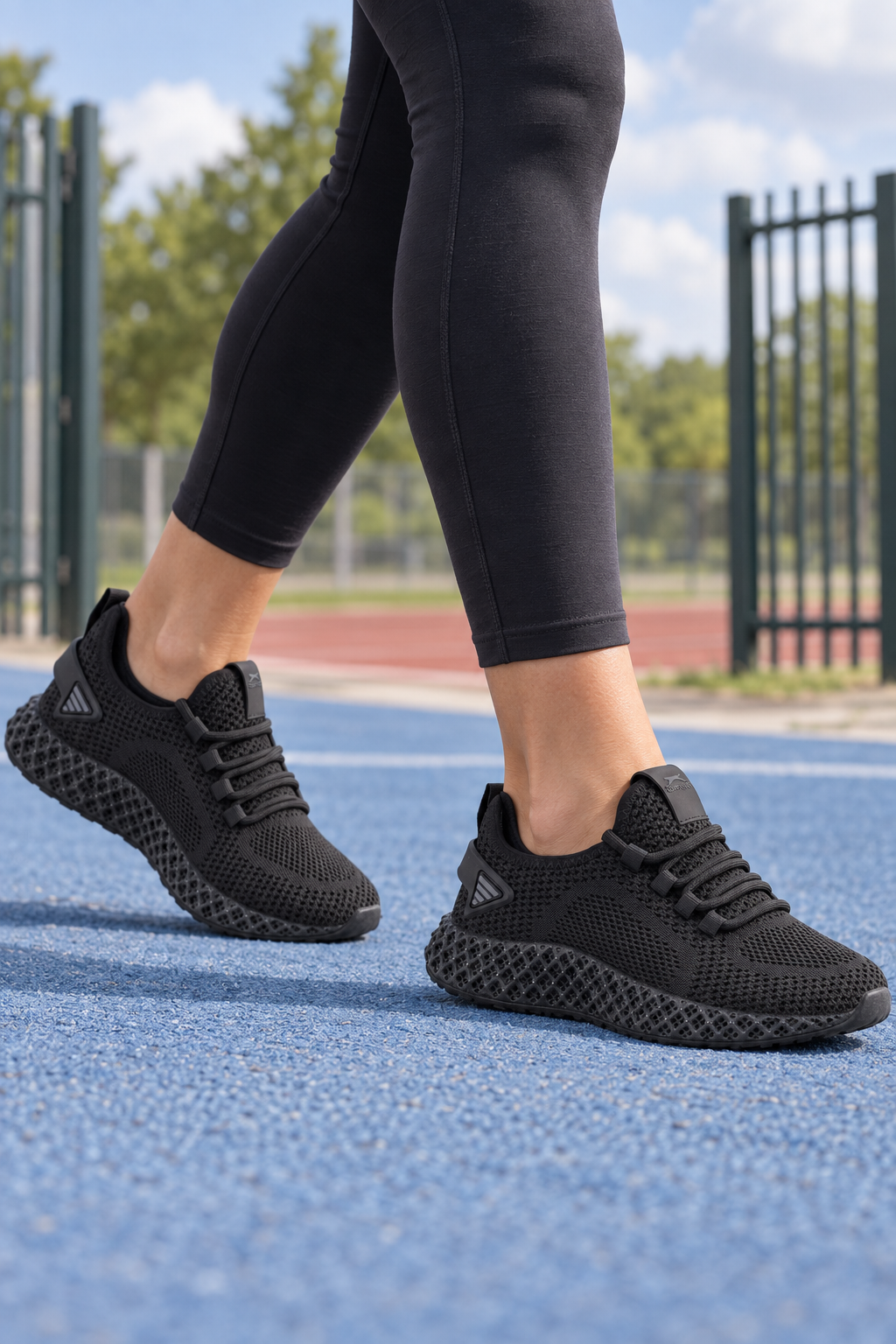 Zapatillas de running Slazenger Amir — Negro (mujer), en los pies