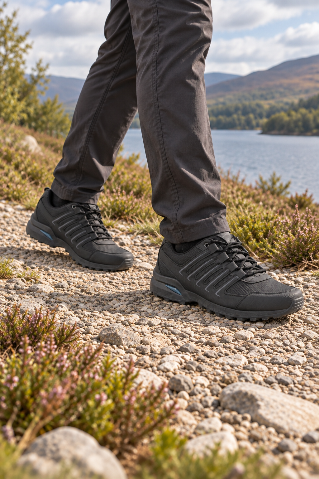Chaussures outdoor Slazenger Admission — Noir / Gris foncé (homme), aux pieds