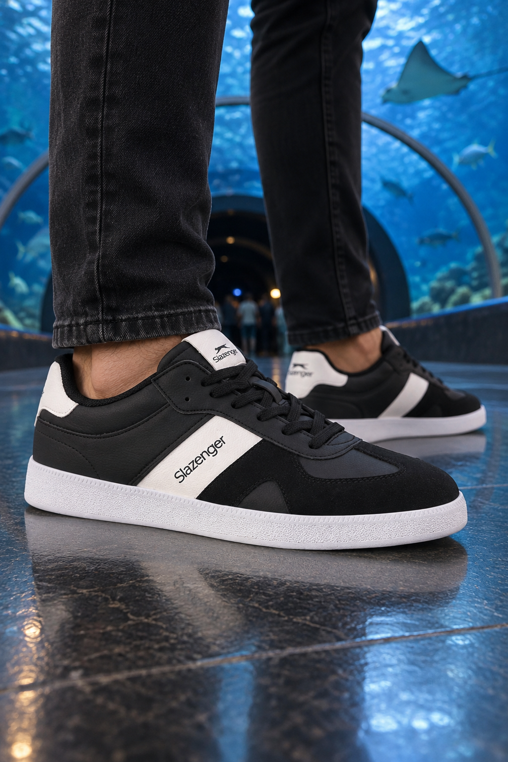 Zapatillas Slazenger Factory — Negro / Blanco (hombre), en los pies