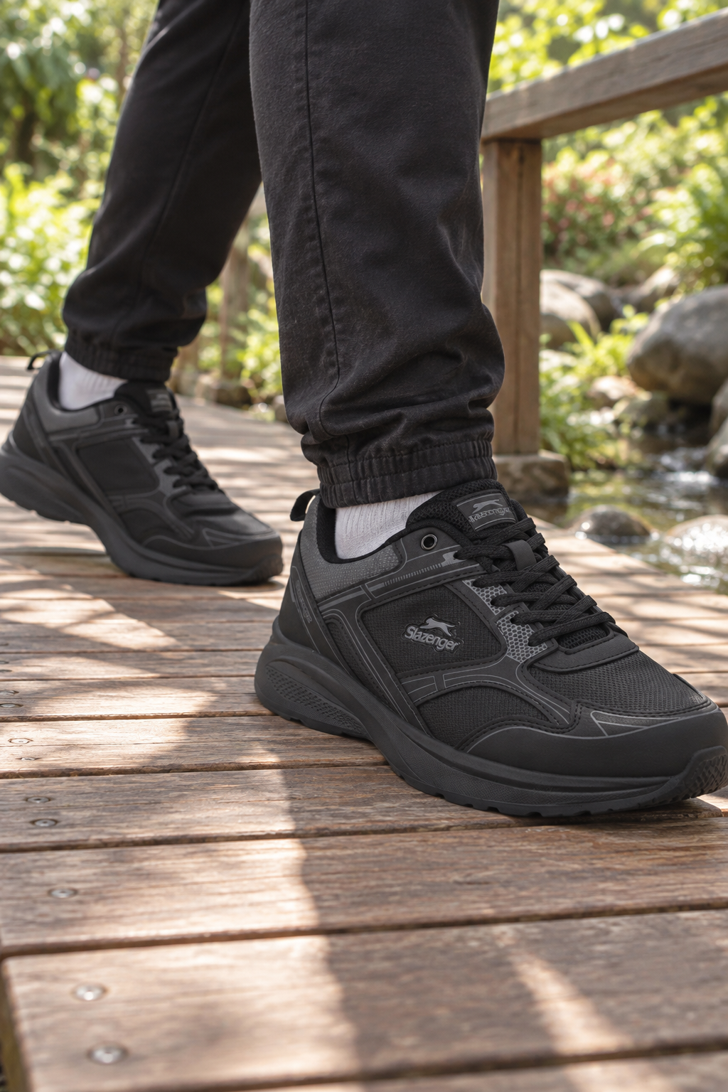 Slazenger Gima Sneaker — Schwarz (Herren), am Fuß