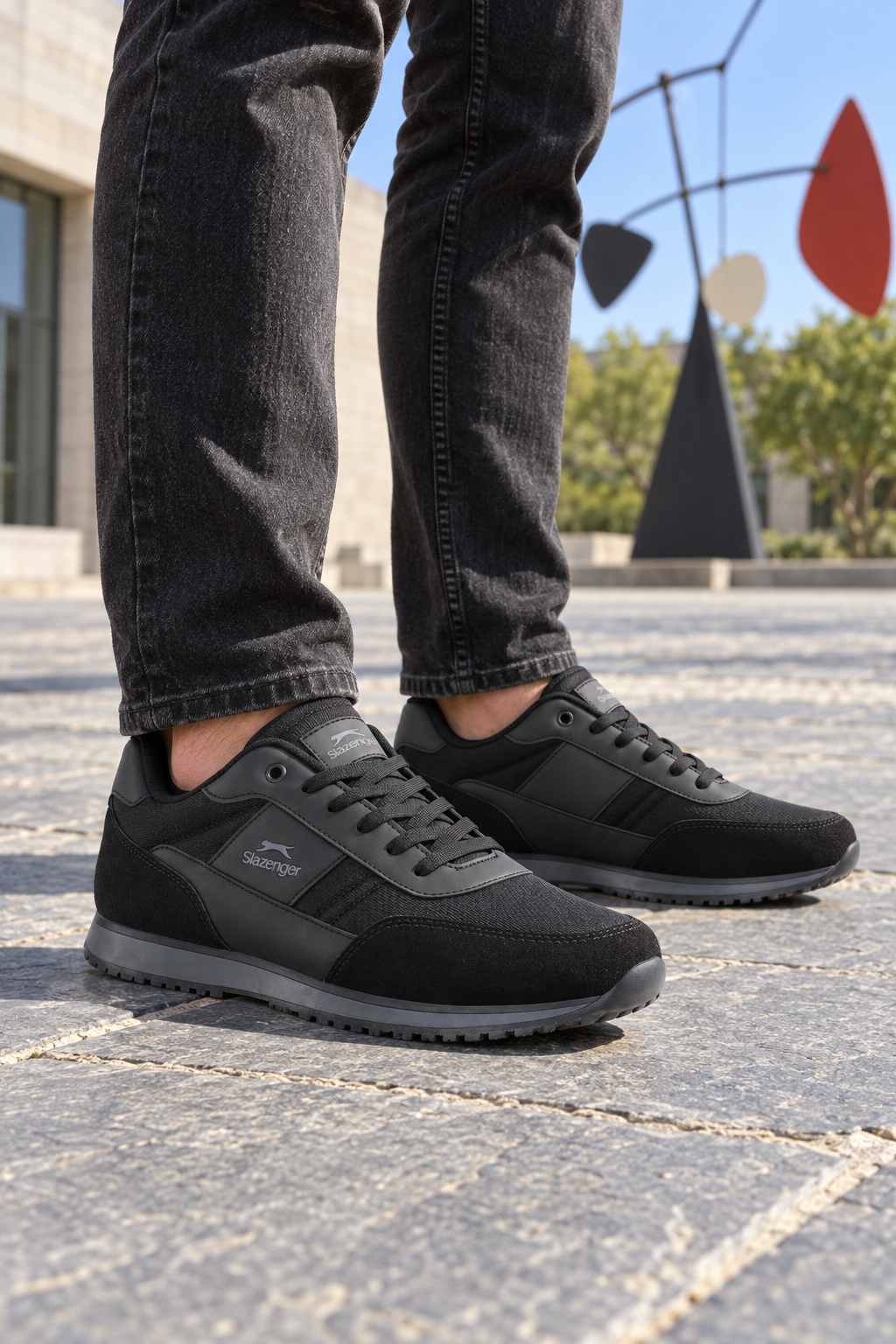 Baskets Slazenger Iskra — Noir (homme), aux pieds