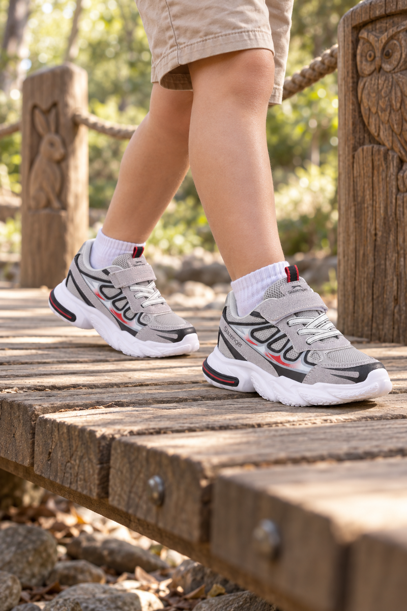Zapatillas Slazenger Kafka — Gris / Negro (niños), en los pies