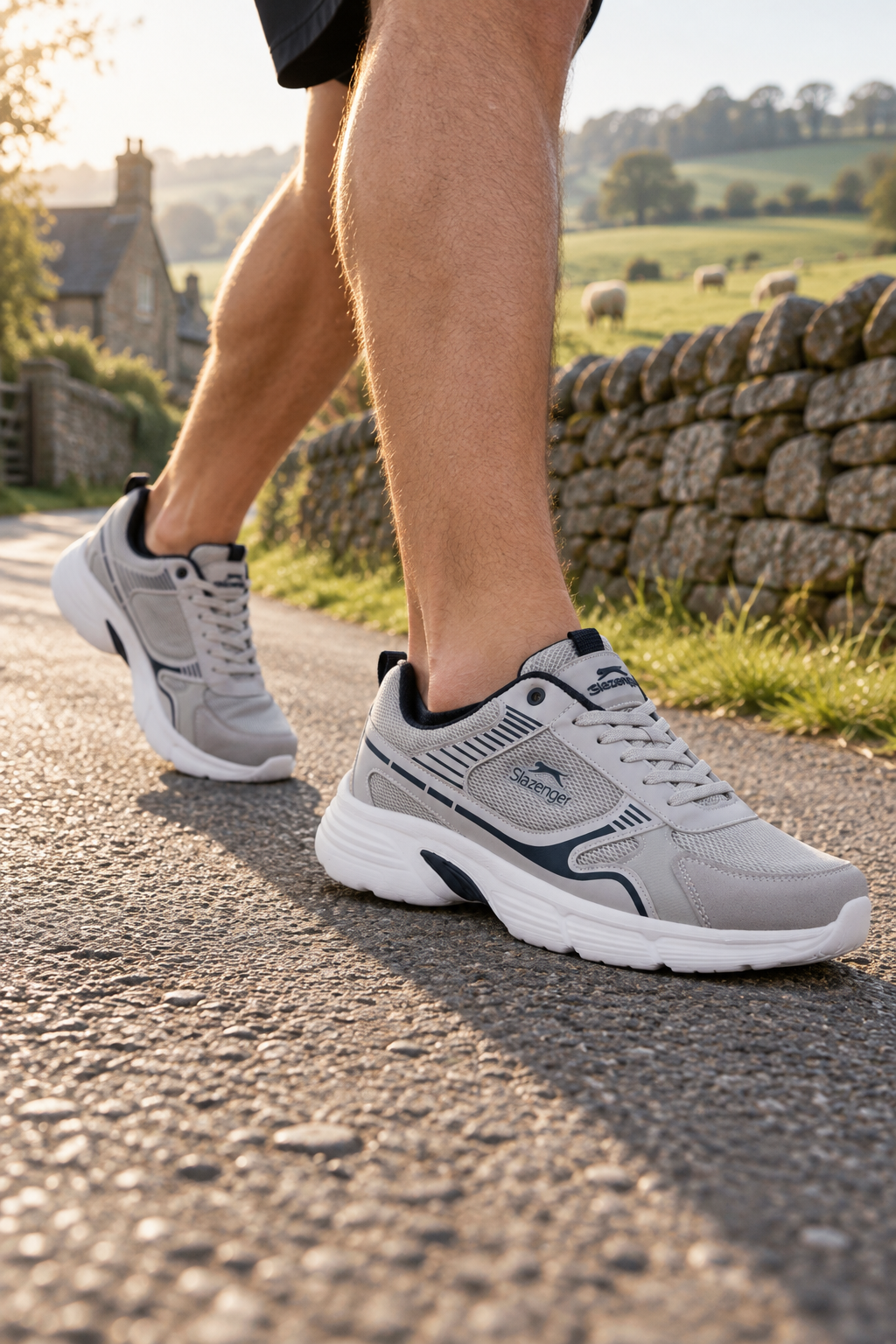 Zapatillas de running Slazenger Mirage — Gris (hombre), en los pies