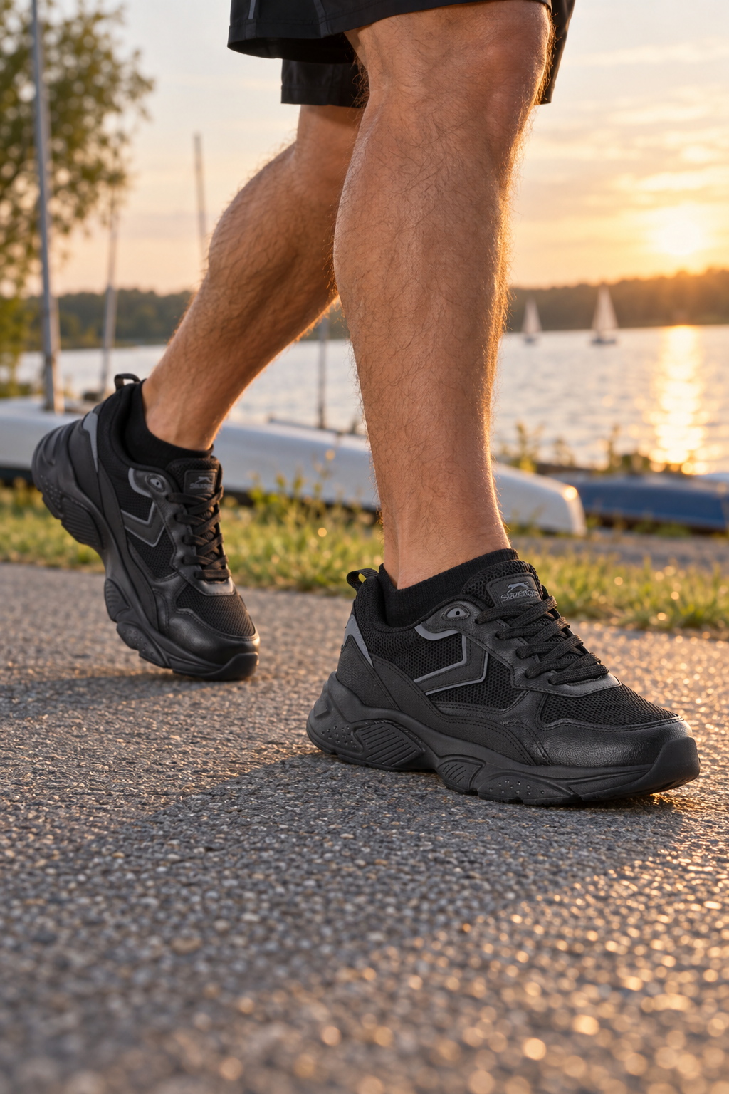 Chaussures de course Slazenger Pecado — Noir (homme), aux pieds