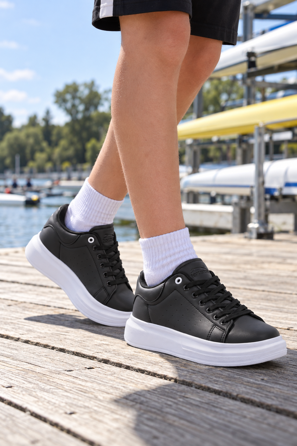 Zapatillas Slazenger Phantom — Negro / Blanco (junior), en los pies