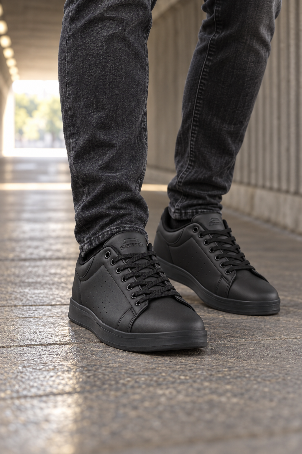 Baskets Slazenger Pizarro — Noir (homme), aux pieds
