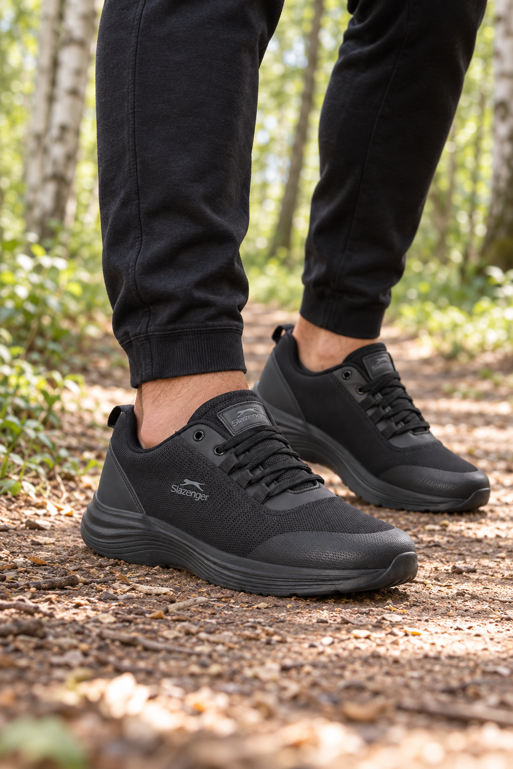 Zapatillas de running Slazenger Plank — Negro (hombre), en los pies