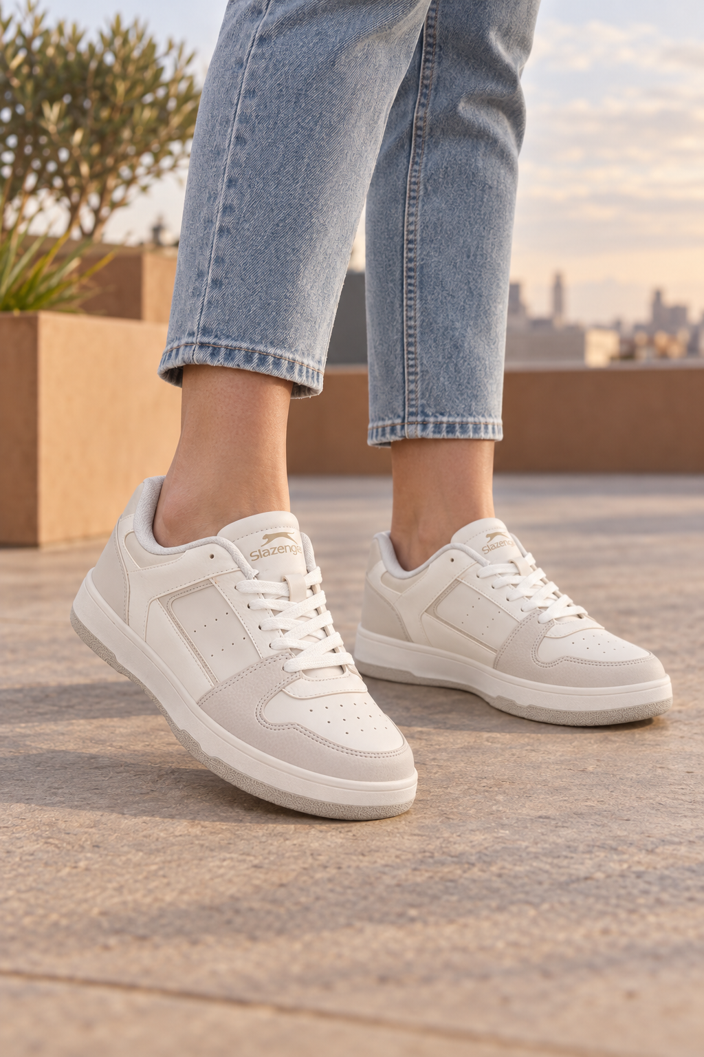 Zapatillas Slazenger Polys — Blanco (mujer), en los pies