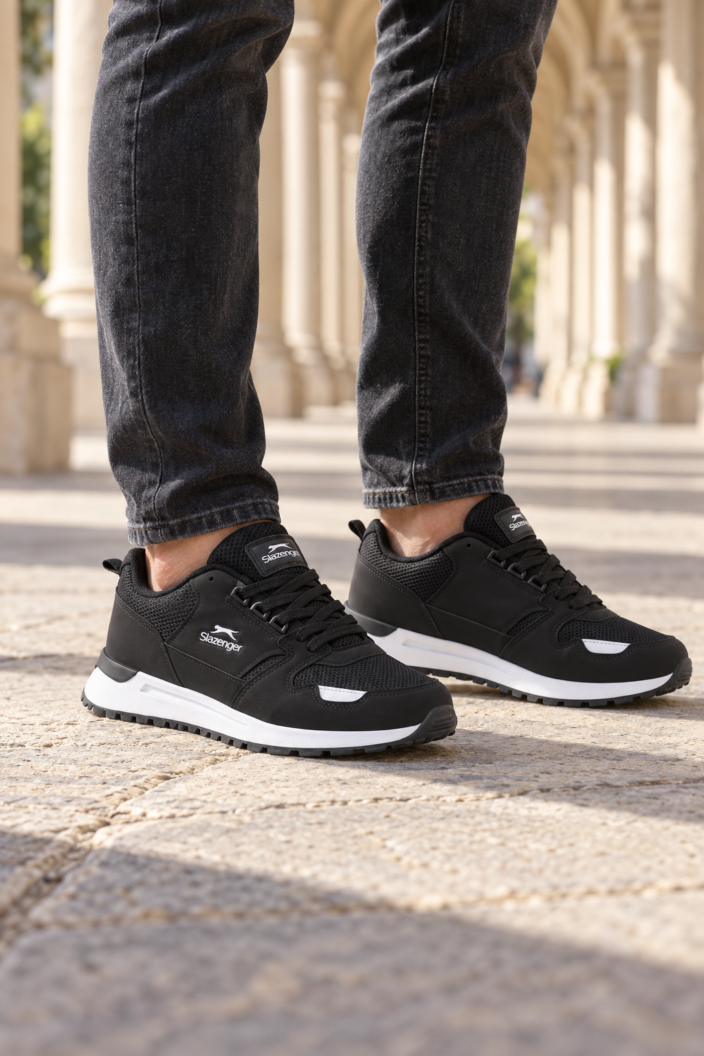 Zapatillas Slazenger Preston — Negro / Blanco (hombre), en los pies