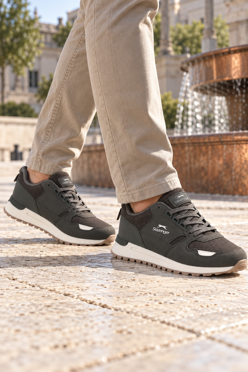 Slazenger Preston Sneaker — Khaki / Beige (Herren), am Fuß