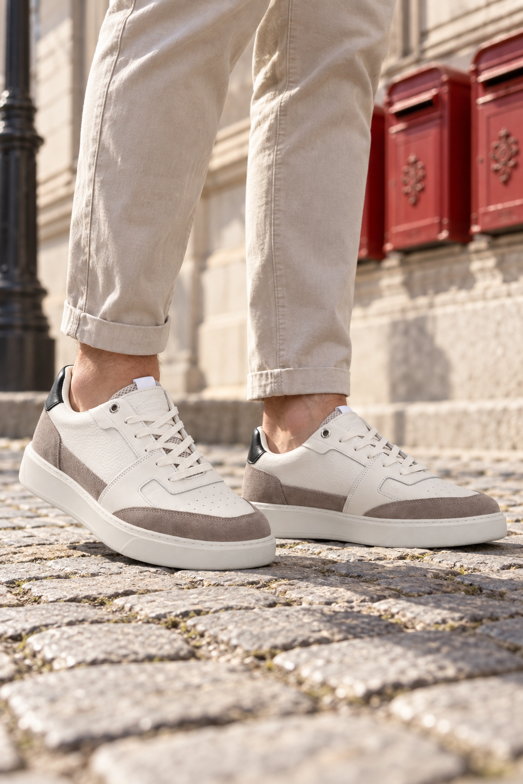 Baskets Slazenger Starx — Écru (homme), aux pieds