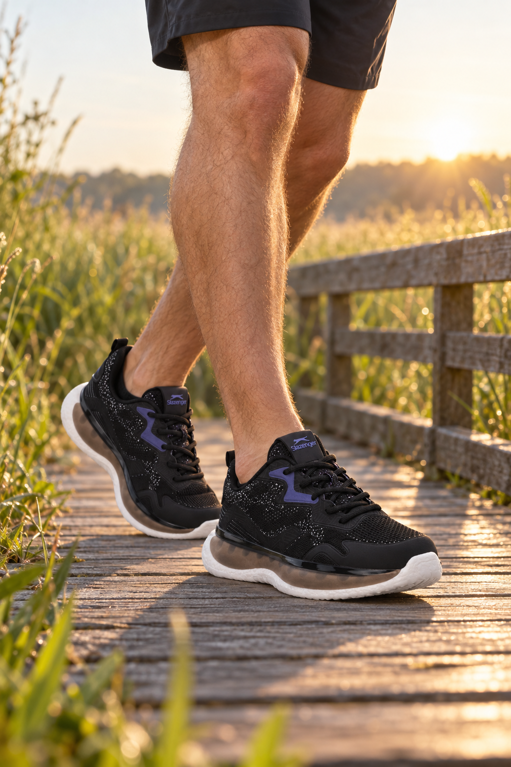 Zapatillas de running Slazenger Walk — Negro (hombre), en los pies