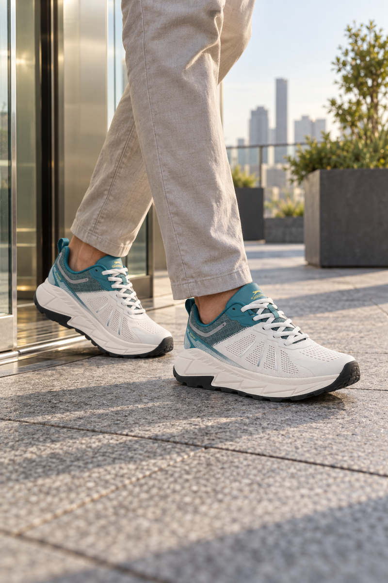 Zapatillas Slazenger Warren — Blanco / Verde (hombre), en los pies