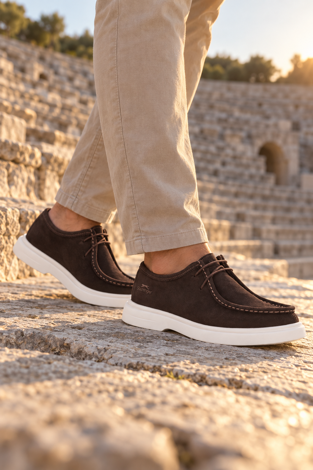 Zapatillas Slazenger Yack — Ante marrón (hombre), en los pies