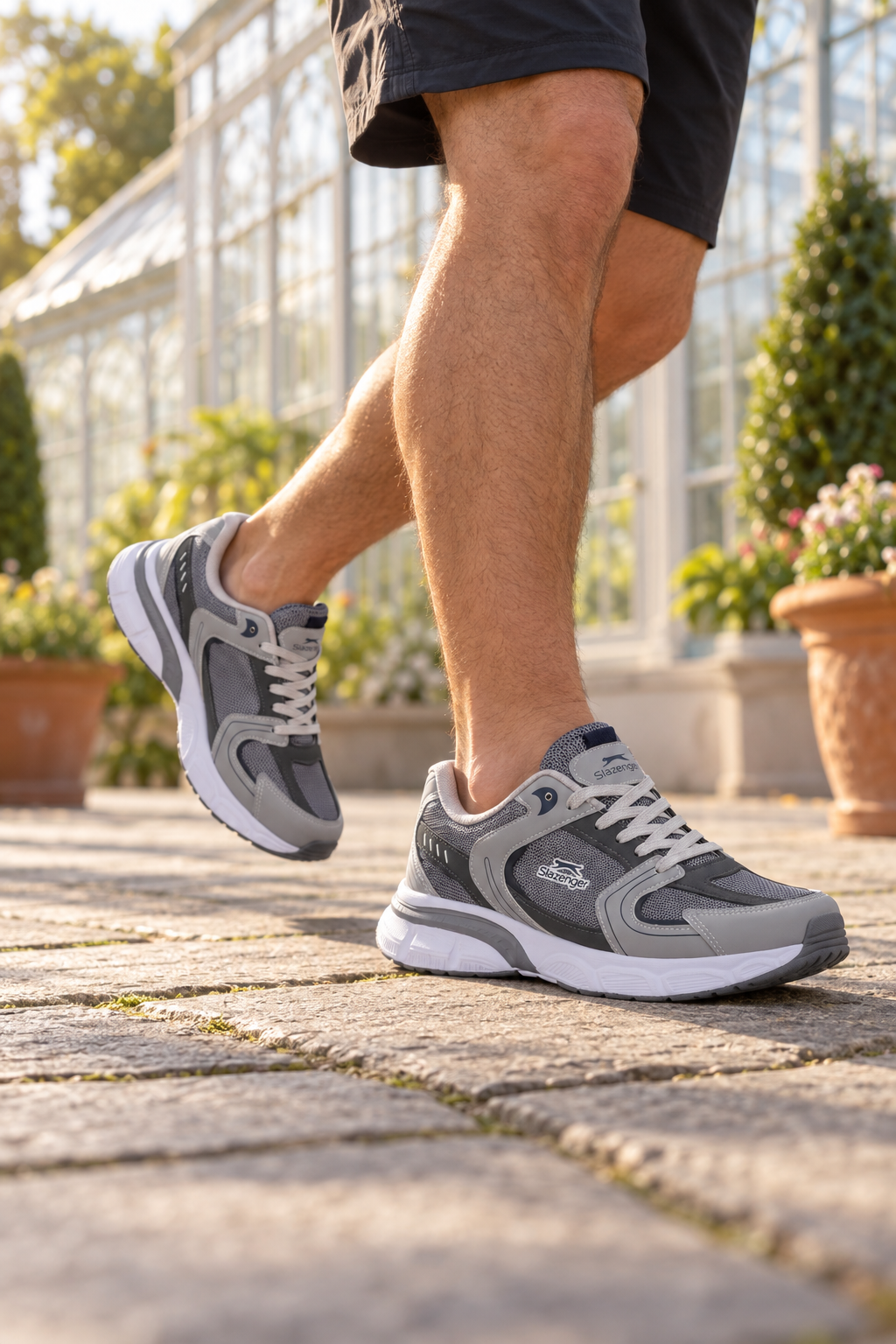 Chaussures de course Slazenger Zex — Gris foncé (homme), aux pieds